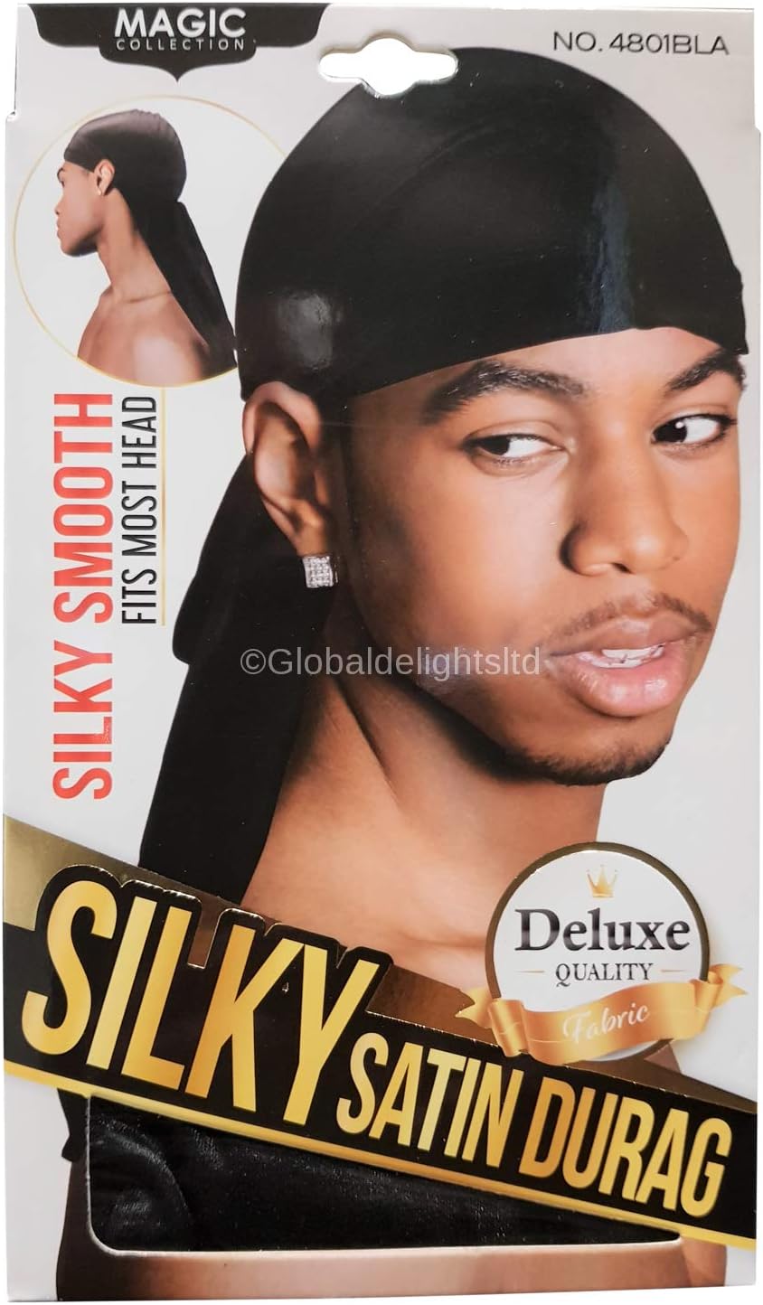 silky satin durag black