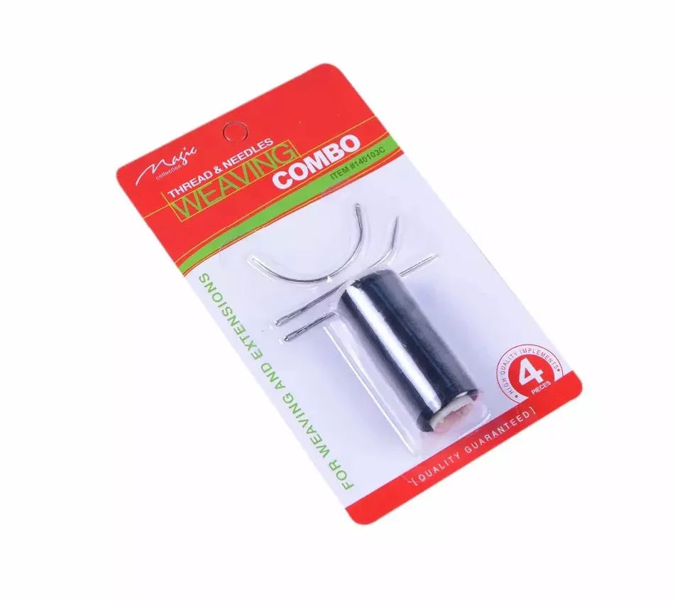 Weaving thread and needle combo black